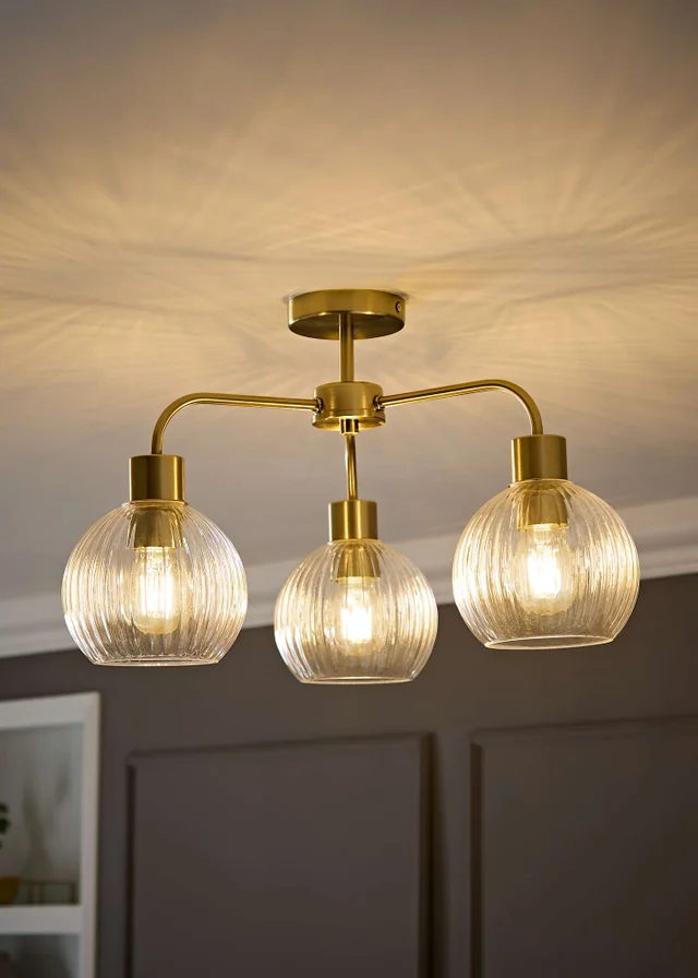 ValueLights Maddison Brushed Gold Multi Arm Ceiling Light