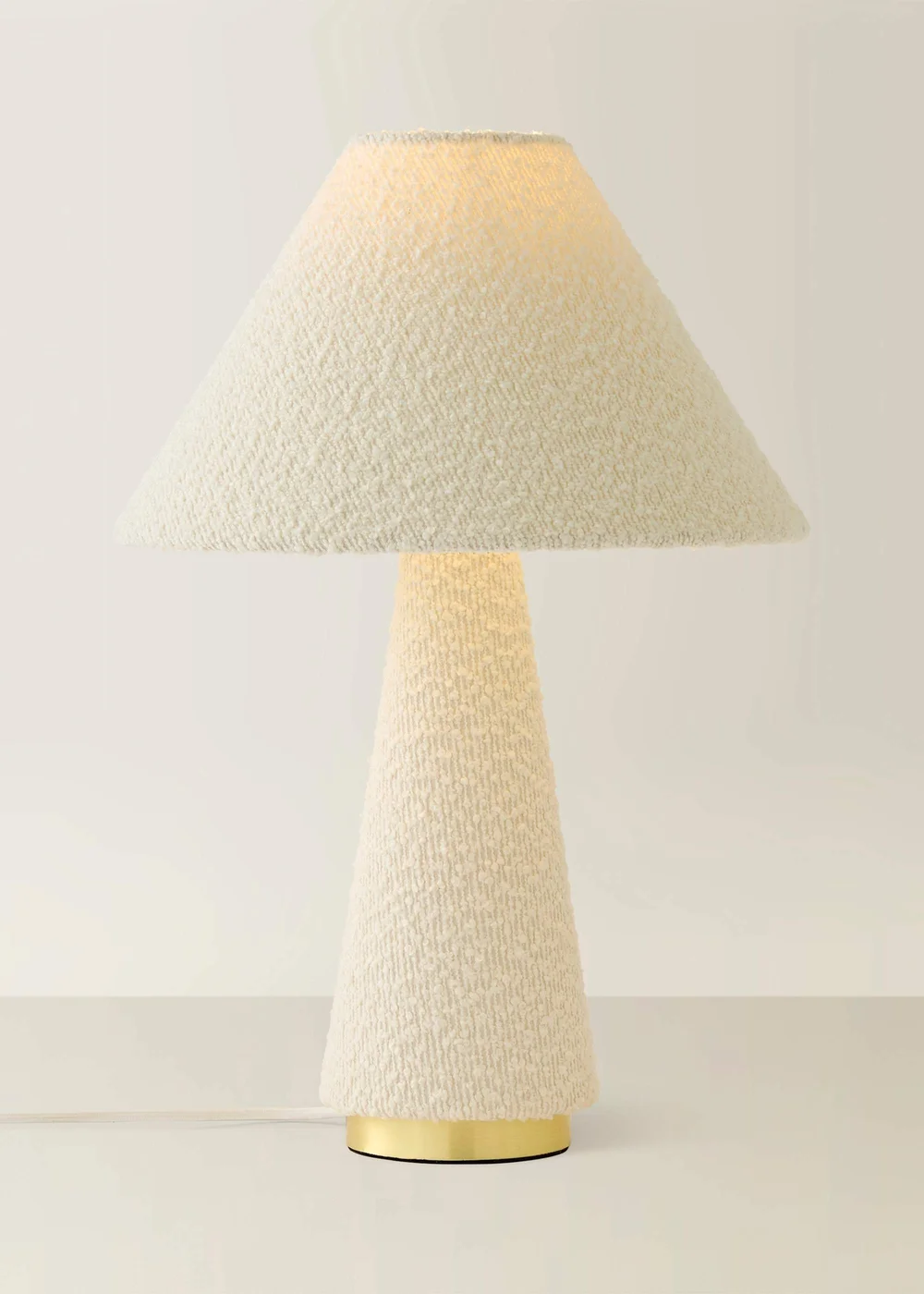ValueLights Martha Cream Boucle Table Lamp - One Size Image 3