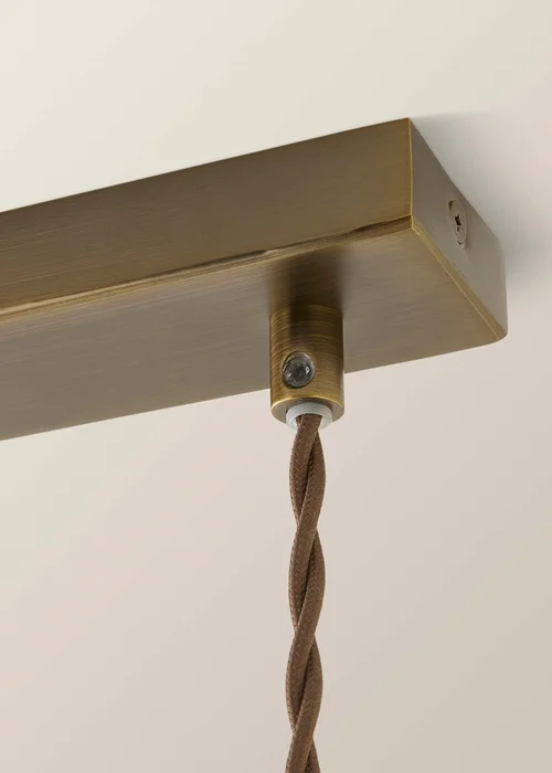 ValueLights Cheltenham Ribbed Glass Brushed Brass 3 Drop Diner Ceiling Light - One Size Image 4