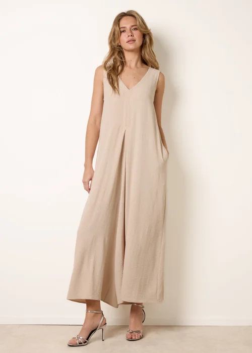 Blue Vanilla Stone Pleat Front Diamante Jumpsuit - S/M Image 1