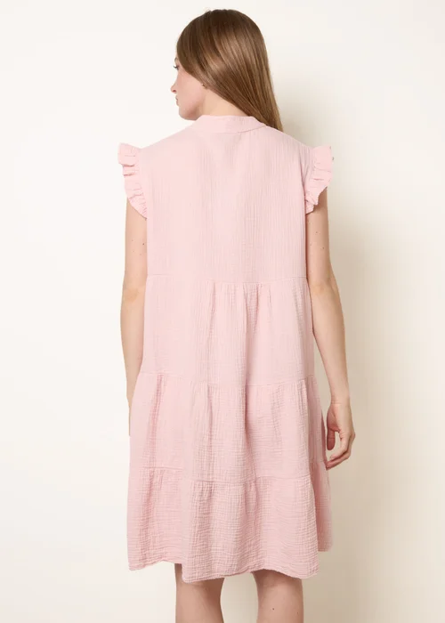 Blue Vanilla Pink Cheesecloth Frill Sleeve Tunic - S/M Image 4