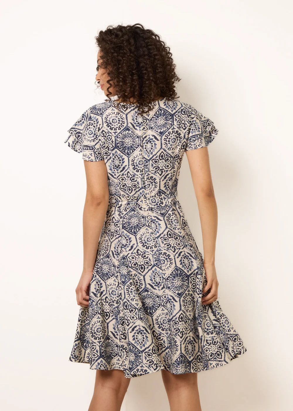 Blue Vanilla Navy V Neck Godet Dress - 10 Image 4