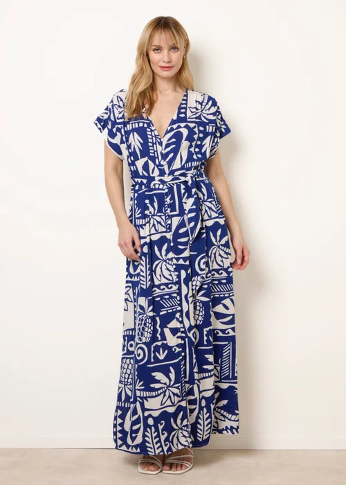 Blue Vanilla Blue Tropical Block Print Dress - L Image 3