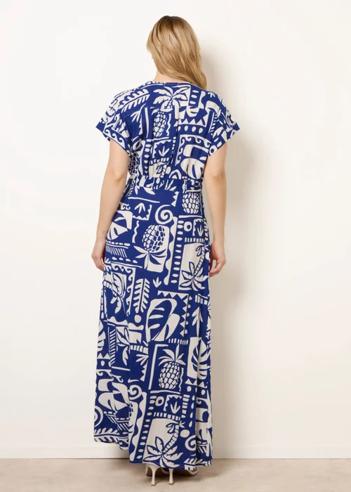 Blue Vanilla Blue Tropical Block Print Dress - L Image 4