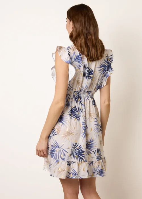 Blue Vanilla Navy Tropical Dress With Leaf Print - XL Image 4