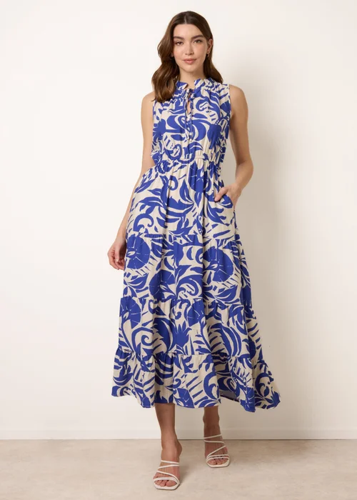 Blue Vanilla Blue Topical Leaf Print Maxi Dress - S Image 1