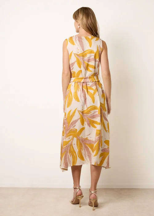 Blue Vanilla Yellow Leaf Print Dress - S/M Image 5