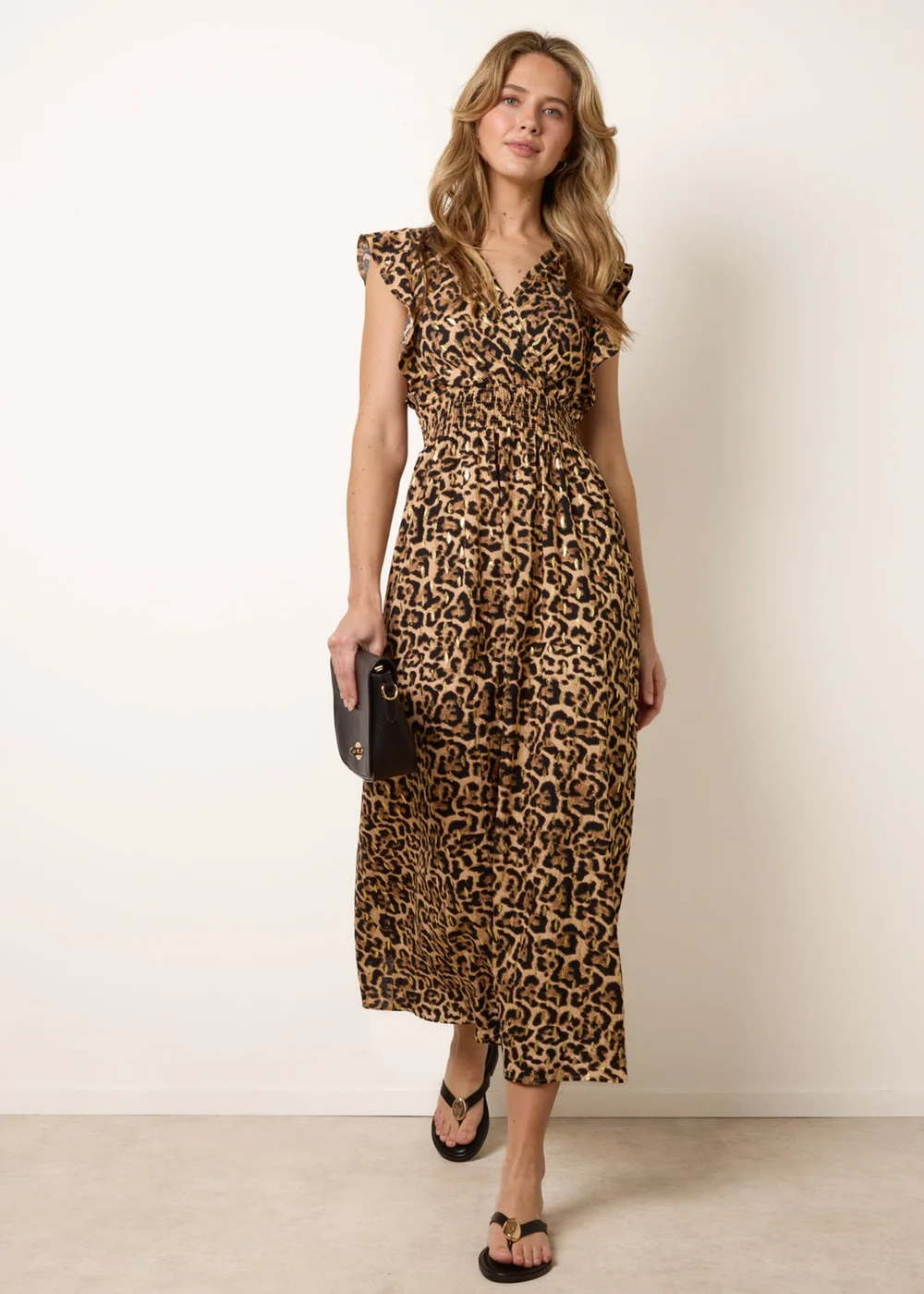 Blue Vanilla Brown Leopard Print Dress - M Image 1
