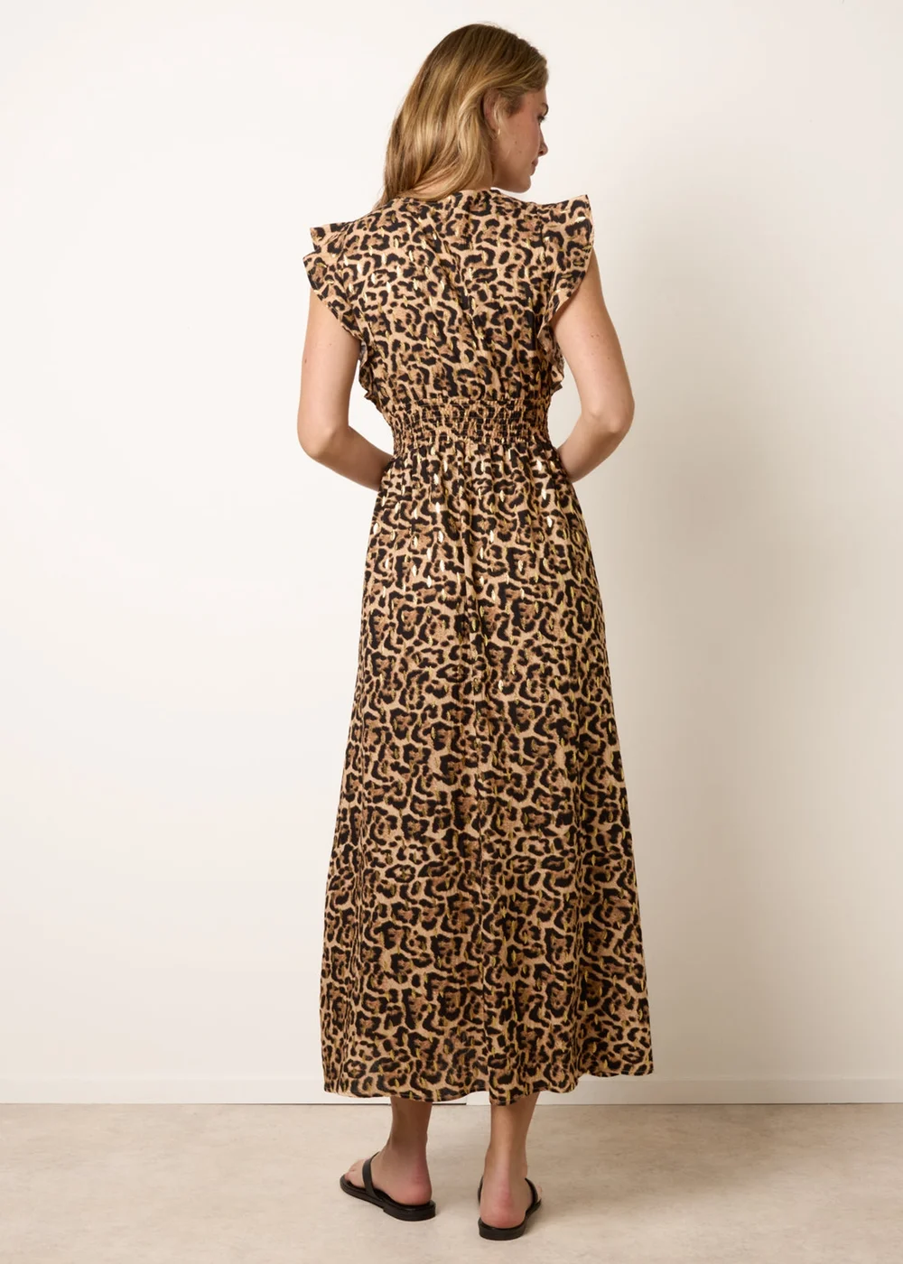 Blue Vanilla Brown Leopard Print Dress - M Image 4