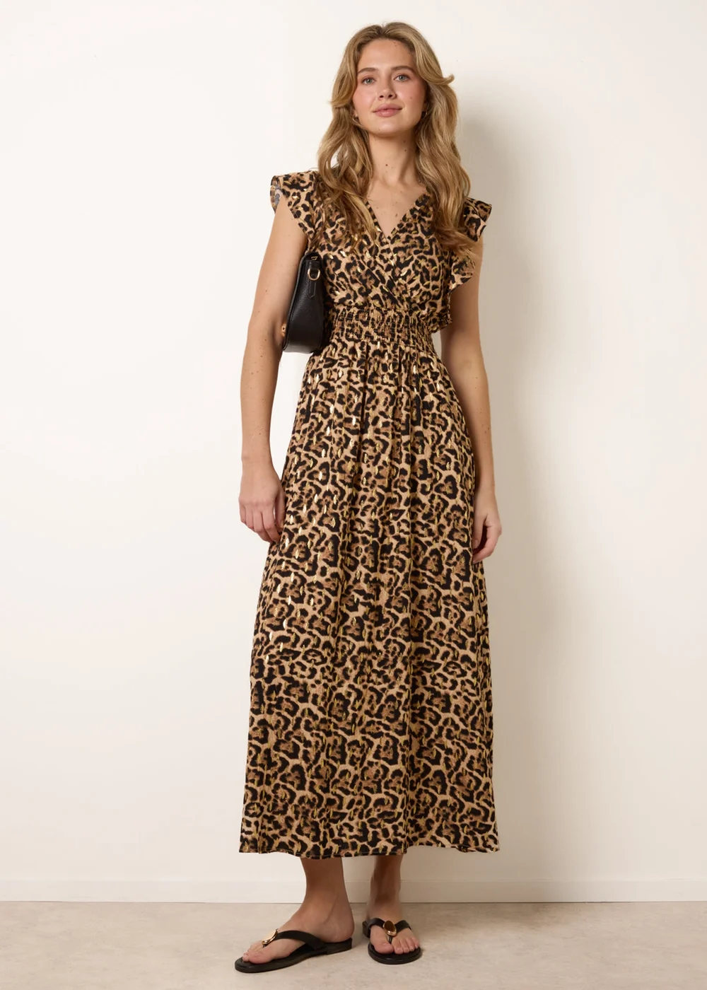 Blue Vanilla Brown Leopard Print Dress - M Image 3