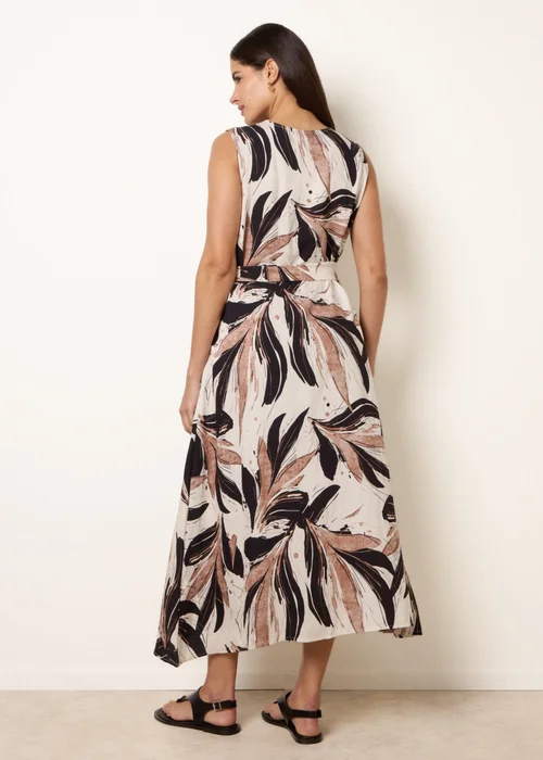 Blue Vanilla Black Leaf Print Dress - M/L Image 4