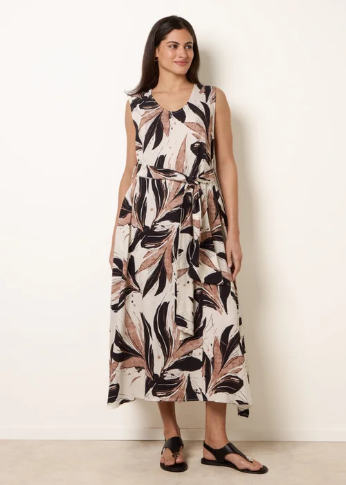 Blue Vanilla Black Leaf Print Dress - M/L Image 2