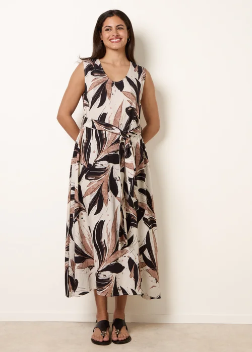 Blue Vanilla Black Leaf Print Dress - M/L Image 1