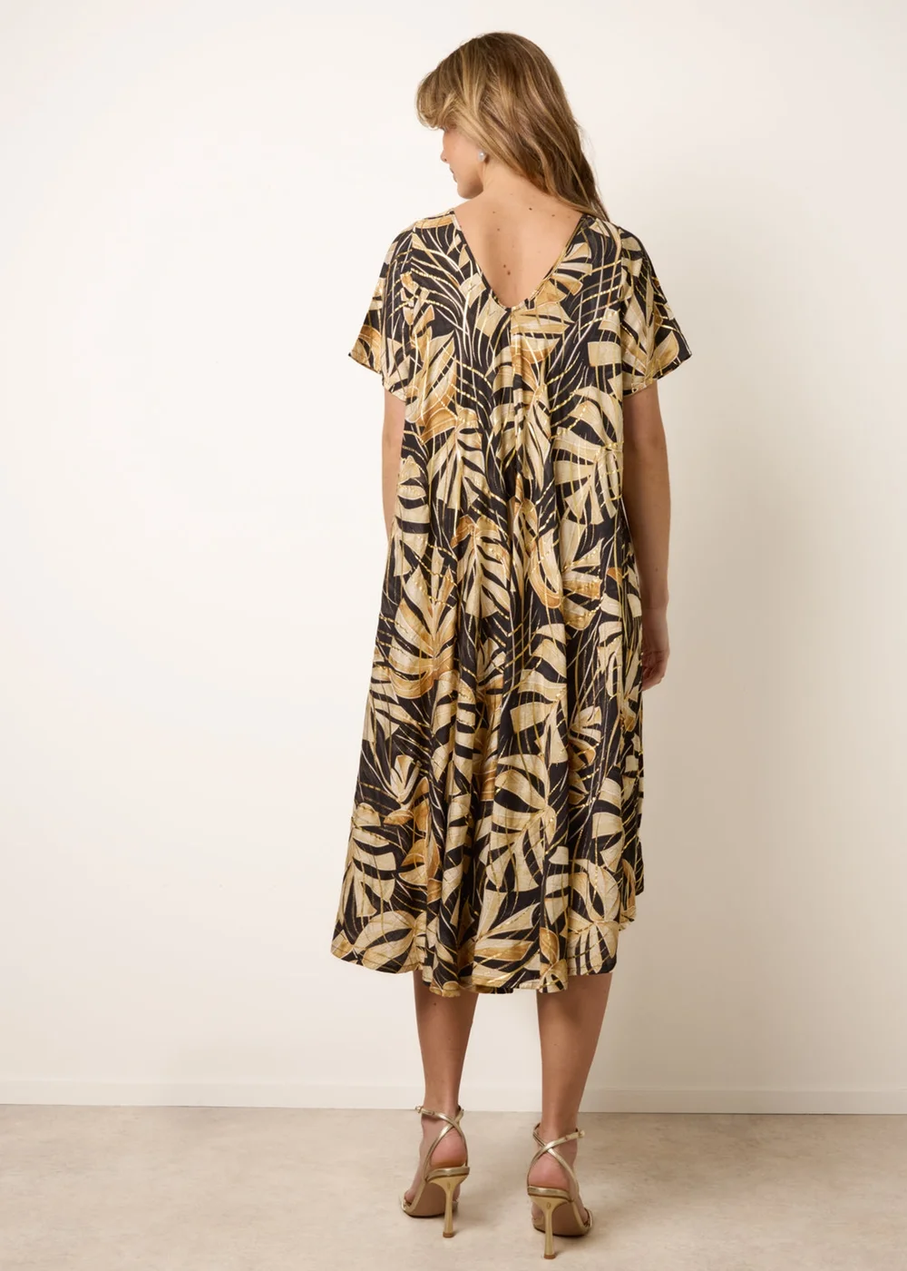 Blue Vanilla Black Topical Print Kimono Style Oversized Dress - One Size Image 4