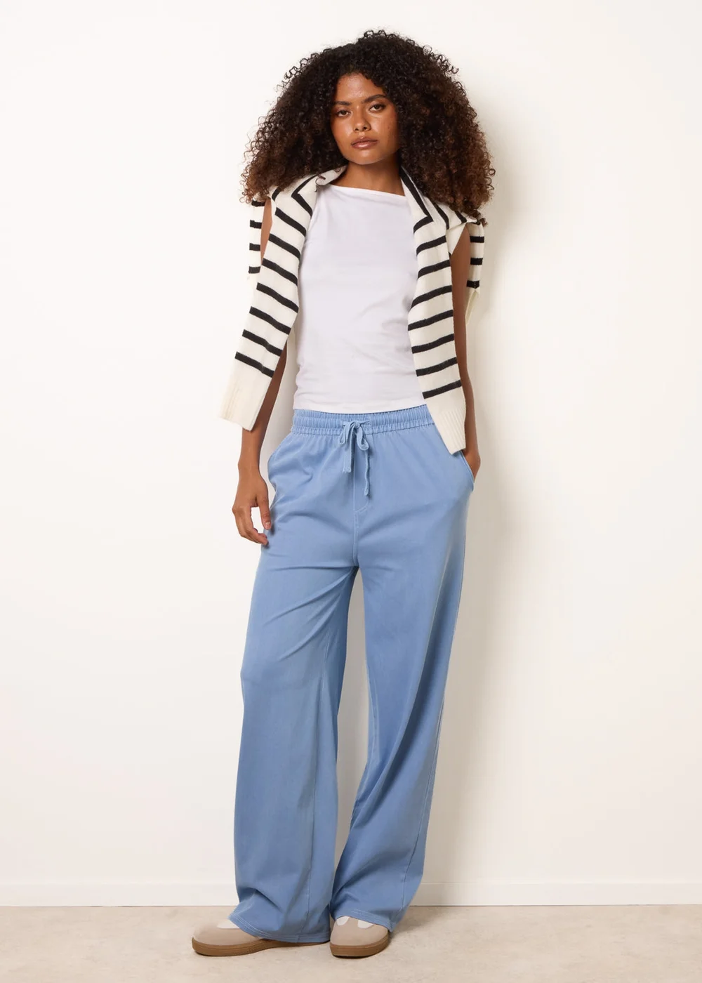 Blue Vanilla Blue Elastic Waist Trousers - S Image 1
