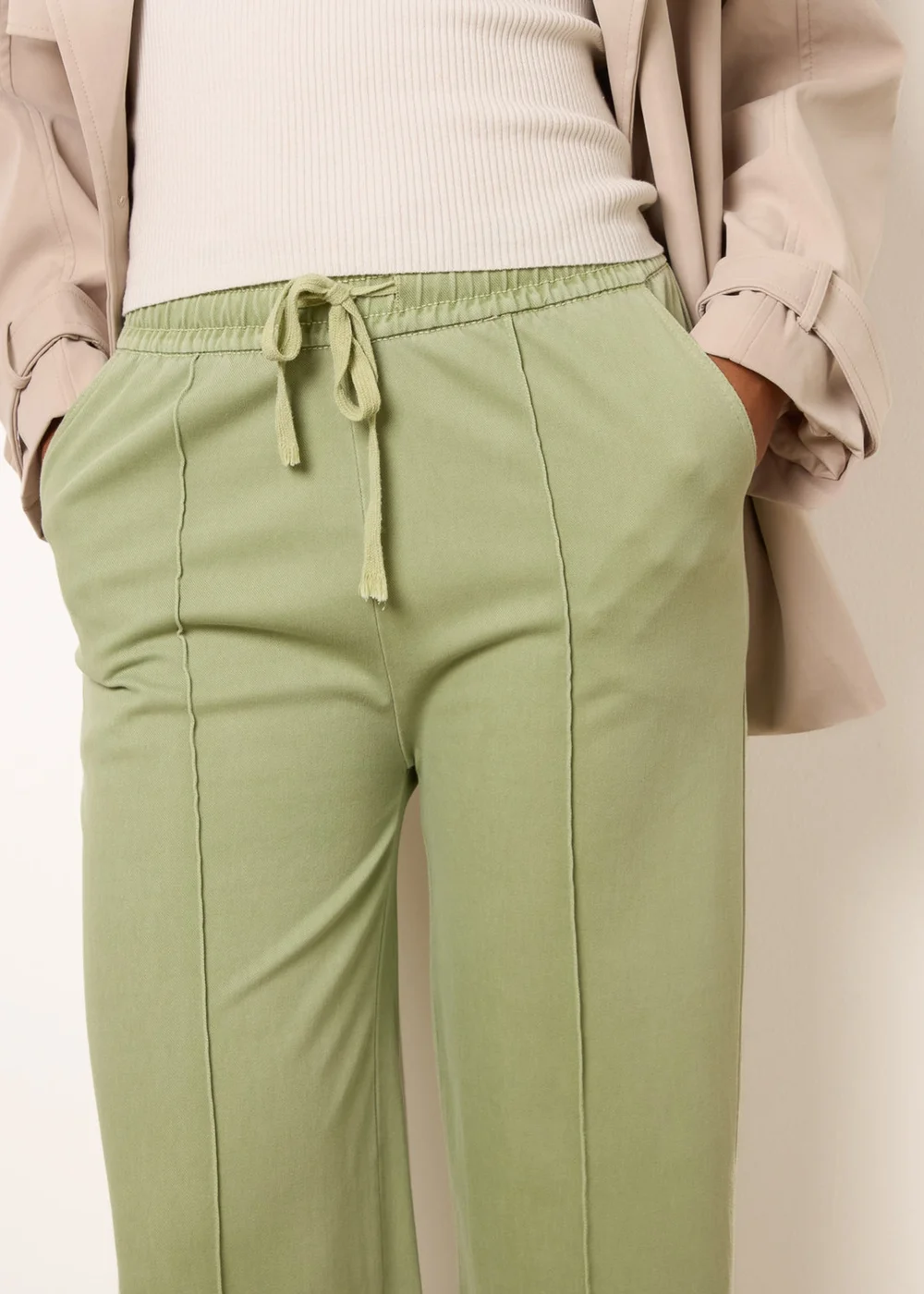 Blue Vanilla Green Seam Detail Trousers - M Image 3