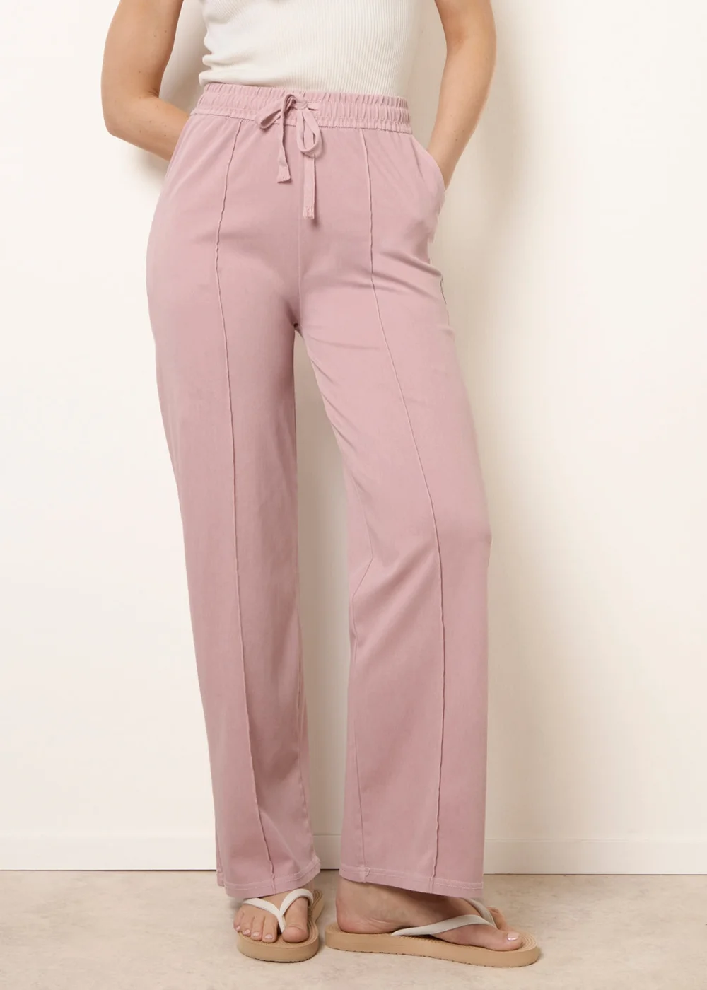 Blue Vanilla Pink Seam Detail Trousers - M Image 2
