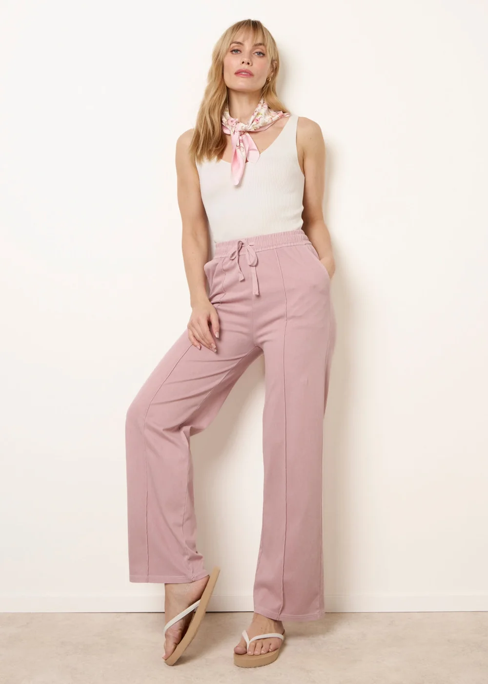 Blue Vanilla Pink Seam Detail Trousers - M Image 1
