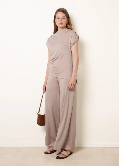Blue Vanilla Beige Soft Jersey Asymmetric Hem Set - S/M Image 3