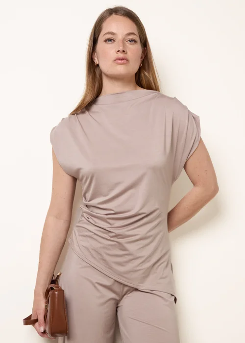 Blue Vanilla Beige Soft Jersey Asymmetric Hem Set - S/M Image 2
