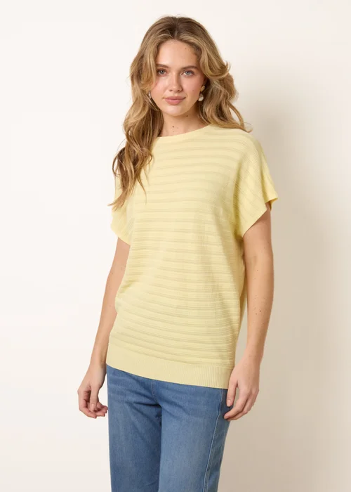 Blue Vanilla Yellow Textured Sleeveless Knit Top - S/M Image 2