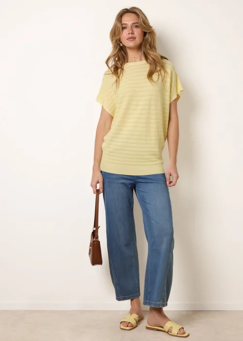 Blue Vanilla Yellow Textured Sleeveless Knit Top - S/M Image 1
