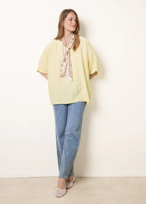 Blue Vanilla Yellow Scarf Viscose Top - One Size Image 3