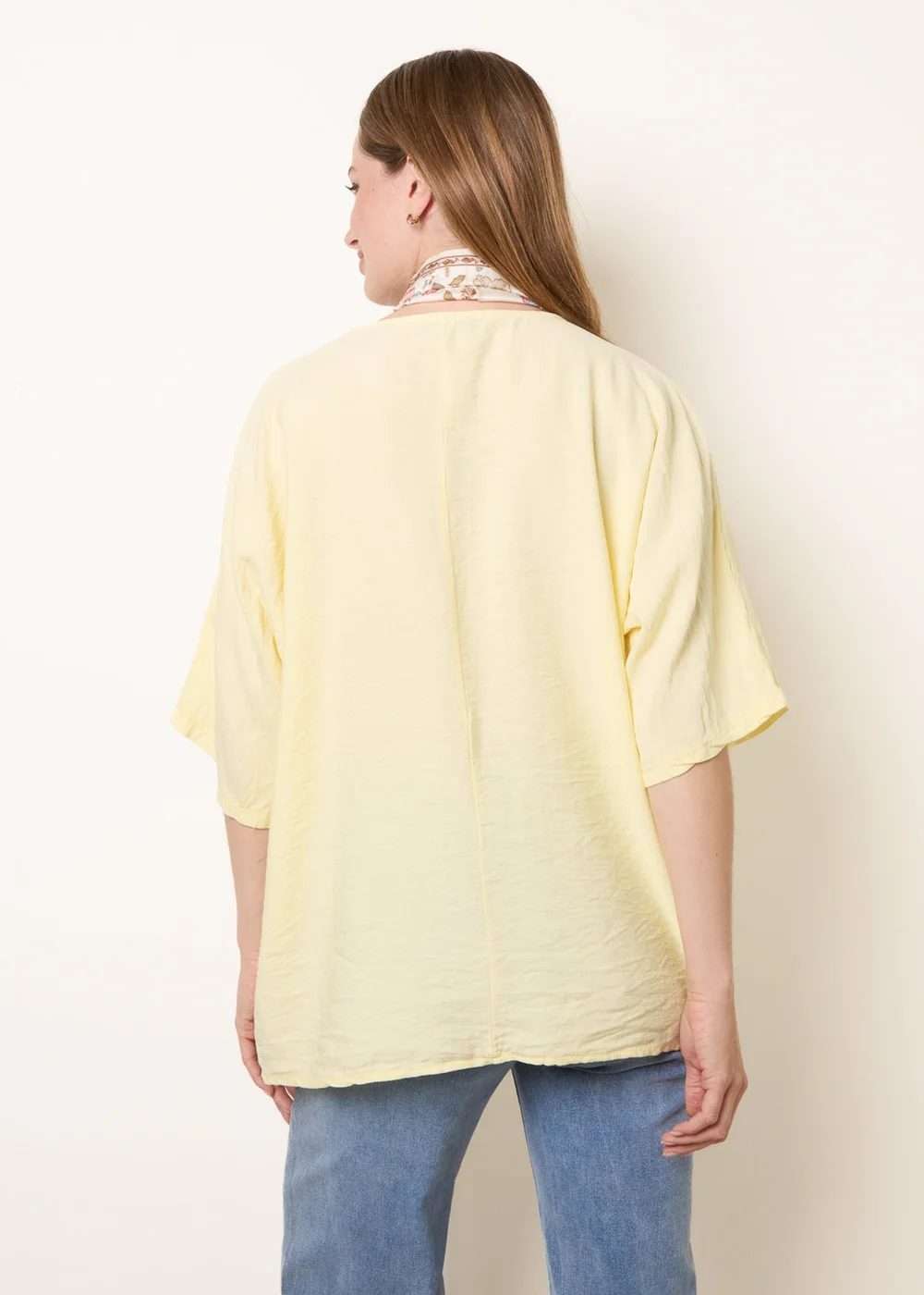 Blue Vanilla Yellow Scarf Viscose Top - One Size Image 4