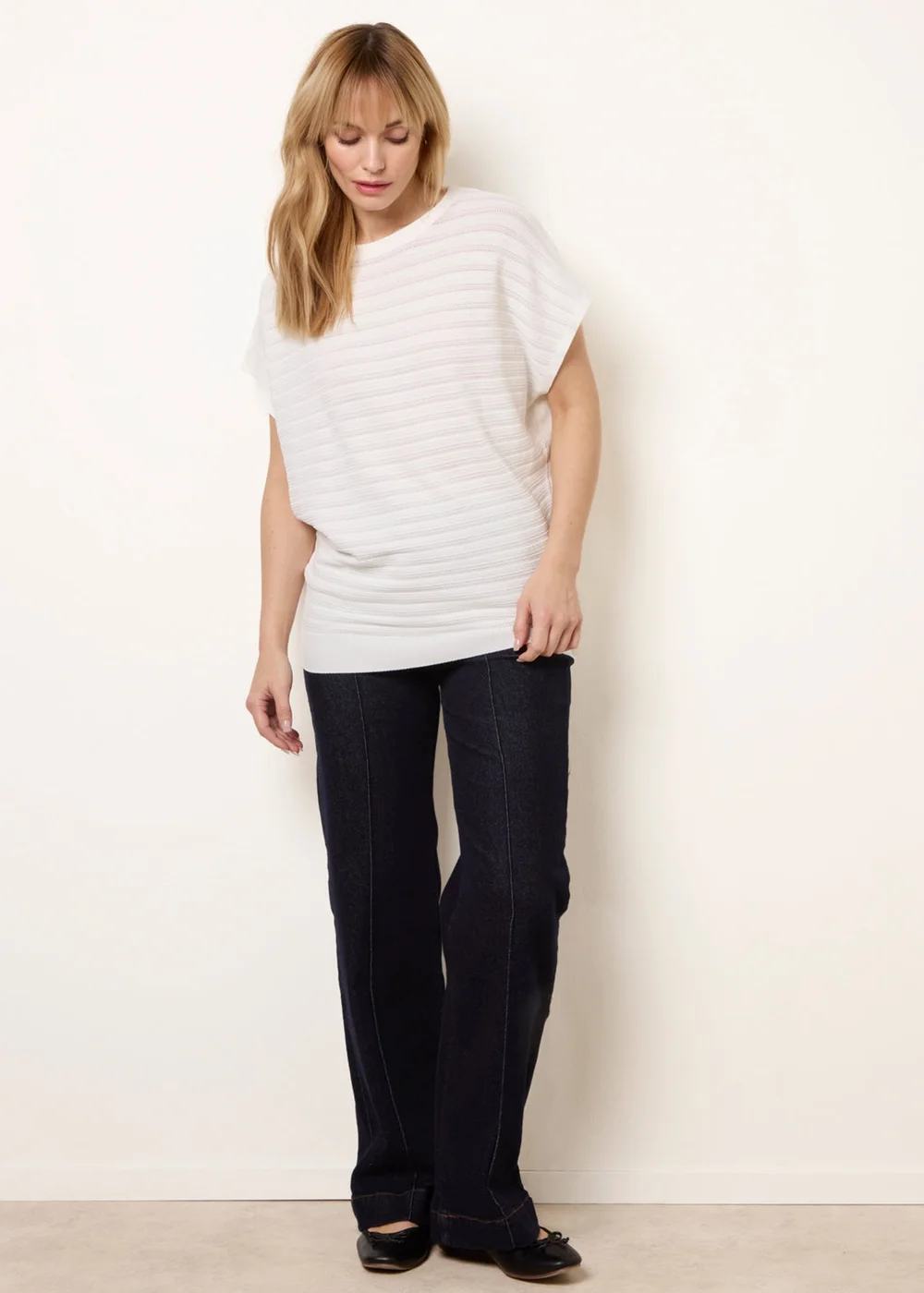 Blue Vanilla Ivory Textured Sleeveless Knit Top - M/L Image 2