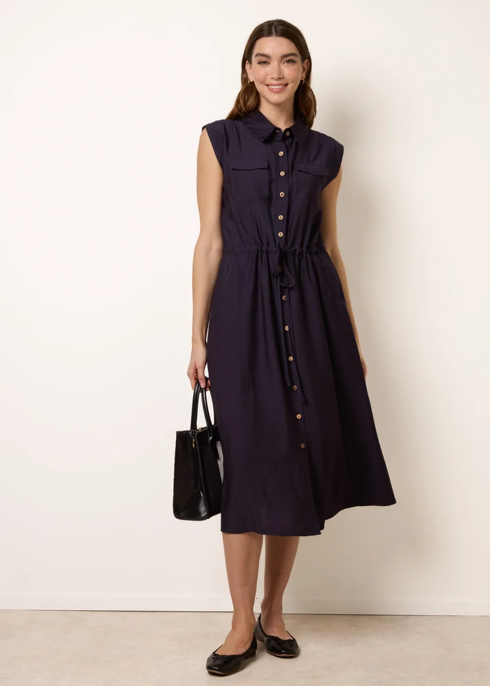 Blue Vanilla Navy Utility Tie Waist Dress - M/L Image 1
