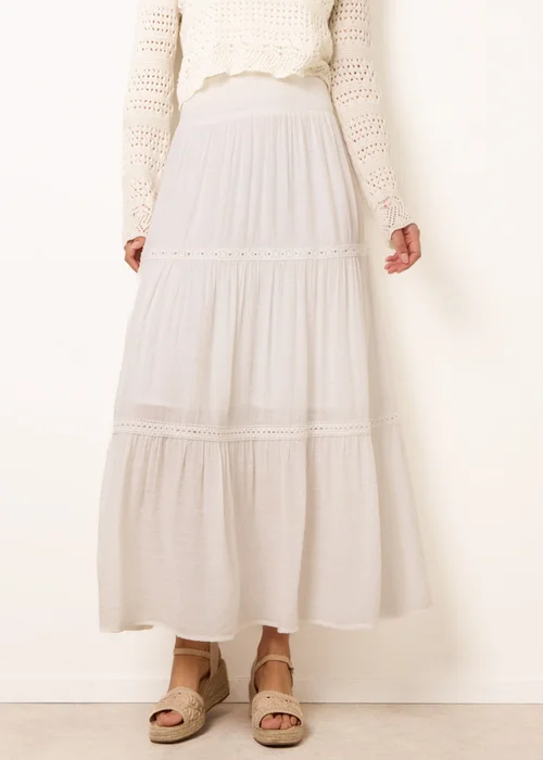 Blue Vanilla Ivory Mix Crochet Maxi Skirt - L/XL Image 2