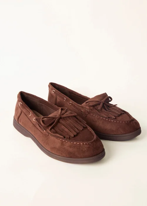 Blue Vanilla Brown Tassel Detail Loafers - 8 Image 1