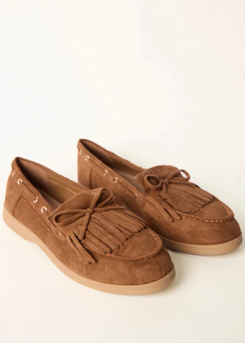 Blue Vanilla Taupe Tassel Detail Loafers - 3 Image 1