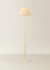 ValueLights Bobble Cream Floor Lamp with Pink Trim Scallop Shade - One Size Image 2