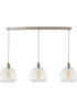 ValueLights Delora Brushed Chrome Ribbed Glass 3 Drop Diner Ceiling Light - One Size Image 4