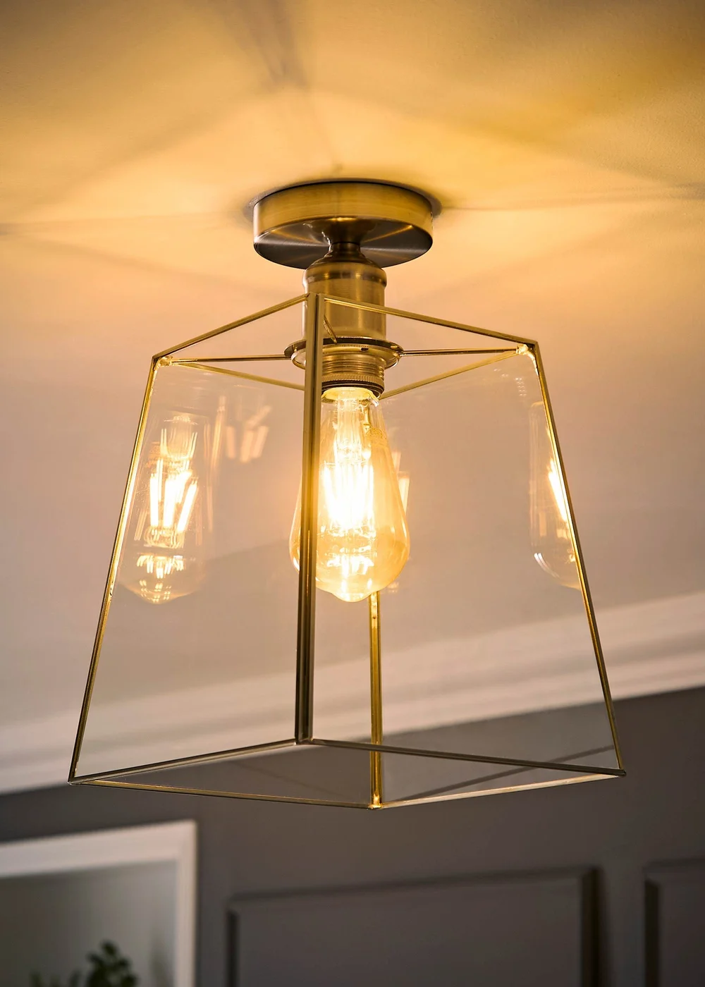 ValueLights Susie Chrome Flush Ceiling Light - One Size Image 1