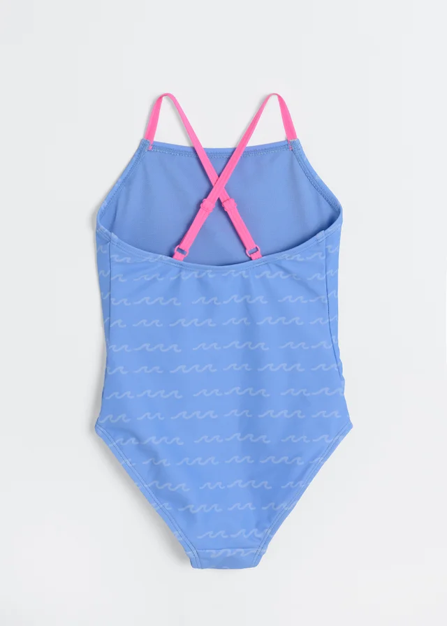 Cool Club Blue Cross Back Minnie Mouse Graphic Swimsuit (3-8 yrs)