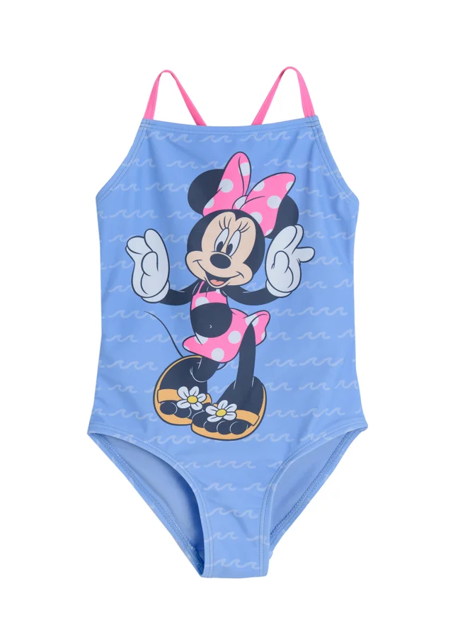 Cool Club Blue Cross Back Minnie Mouse Graphic Swimsuit (3-8 yrs)