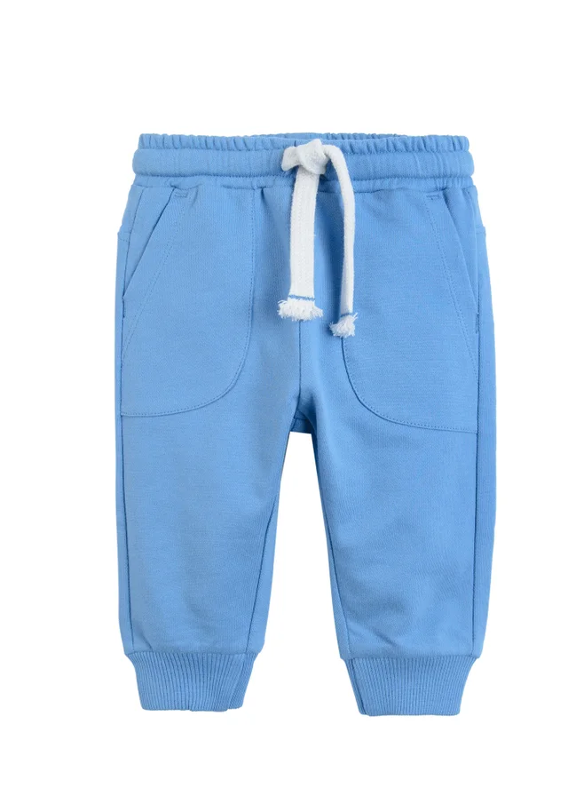 Cool Club Blue Basic Joggers with Drawstring Waist and Cuffed Legs (2-36 mnths)