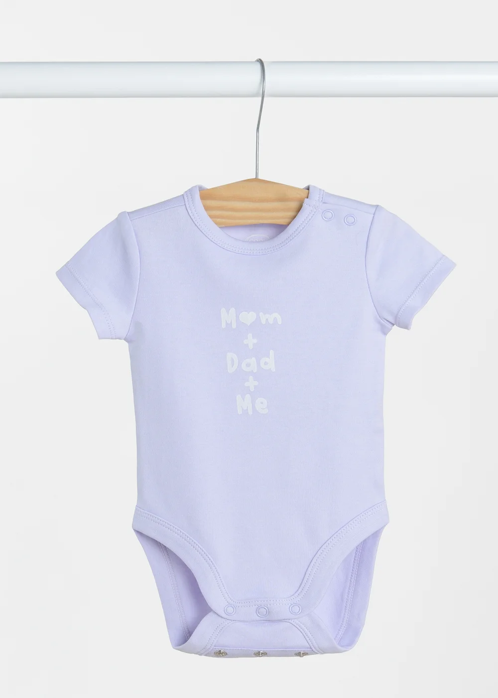 Cool Club Lilac 3-Pack Short Sleeve Love-Themed Bodysuits (1-36 mnths) - 3-6 months Image 3