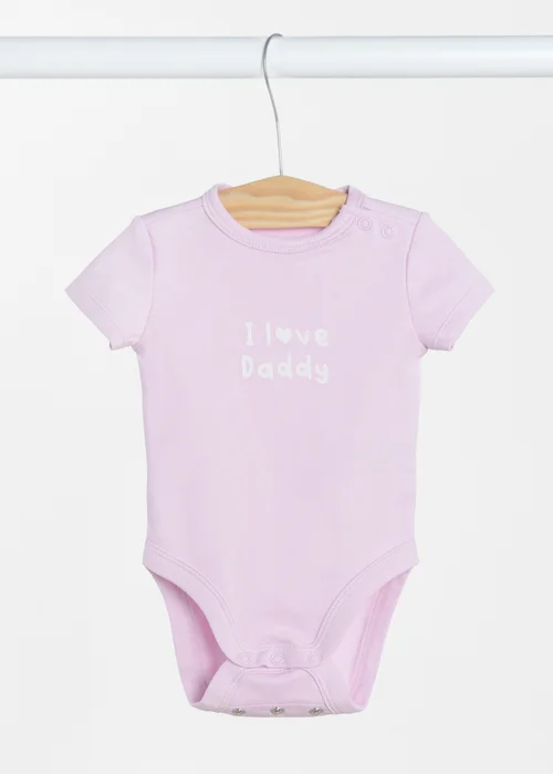 Cool Club Lilac 3-Pack Short Sleeve Love-Themed Bodysuits (1-36 mnths) - 3-6 months Image 2