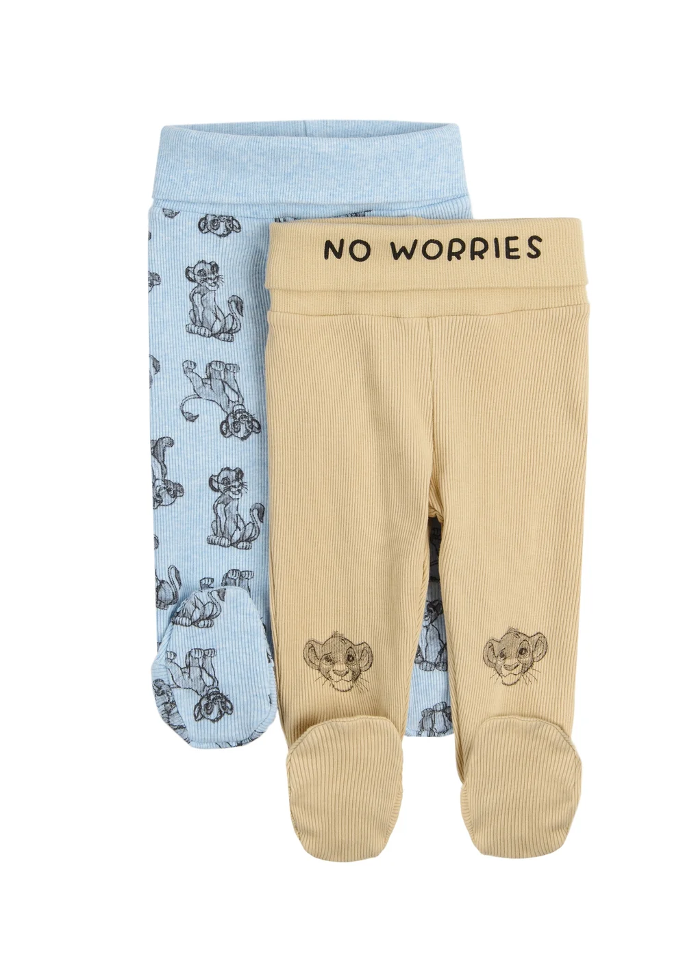 Cool Club Blue 2-Pack Lion King Footed Trousers (1-9 mnths) - 6-9 months Image 1