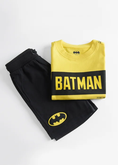 Cool Club Yellow Batman T-Shirt and Drawstring Shorts Set (3-9 yrs) - 8 Yrs Image 1