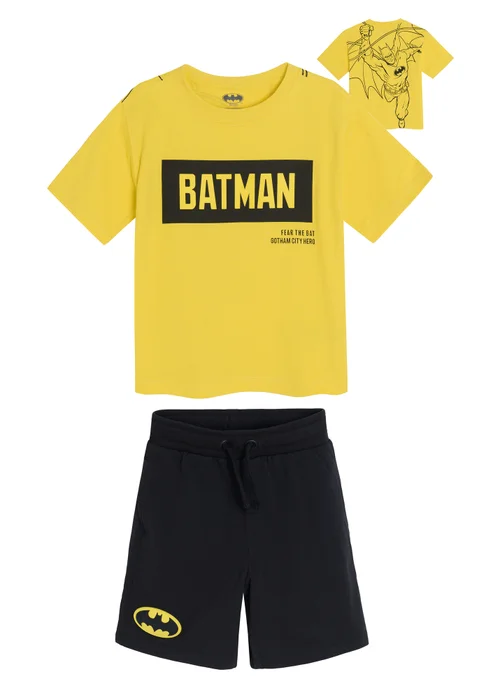 Cool Club Yellow Batman T-Shirt and Drawstring Shorts Set (3-9 yrs) - 8 Yrs Image 2