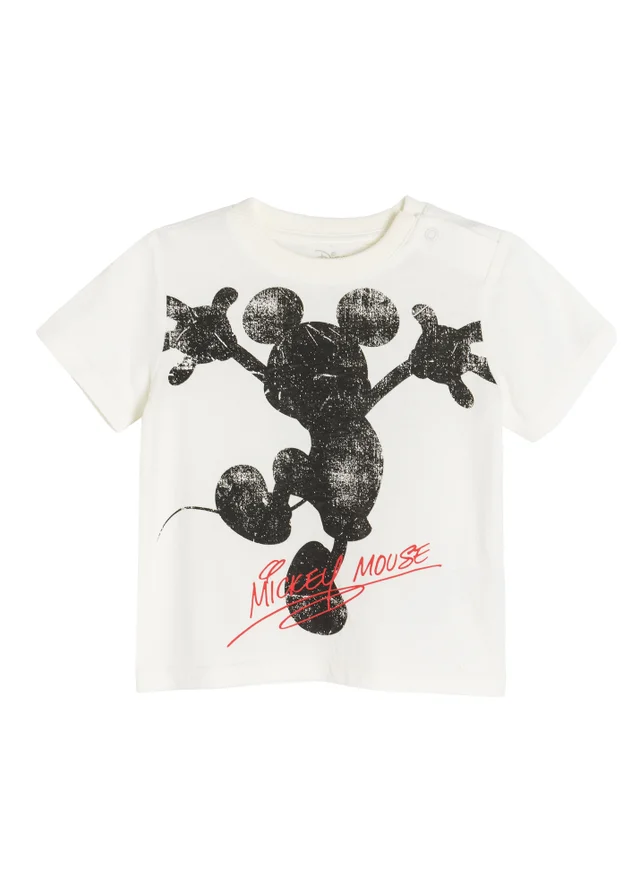 Cool Club Cream Mickey Mouse Short Sleeve Graphic T-Shirt (3-24 mnths)