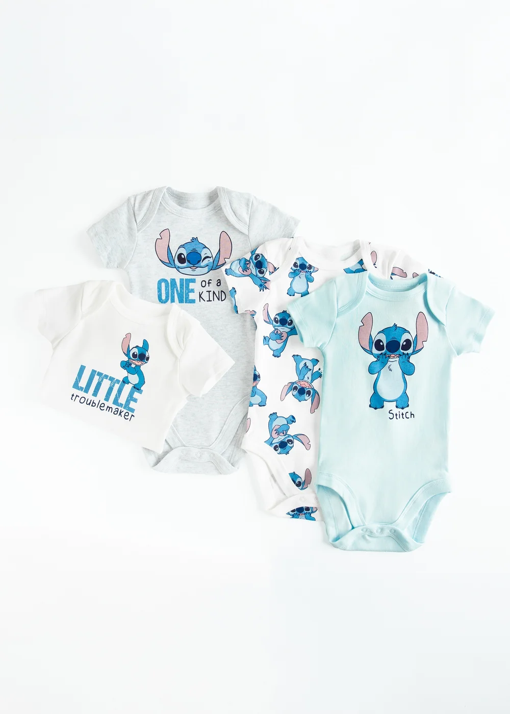 Cool Club Blue 4-Pack Short Sleeve Stitch Printed Bodysuits (1-36 mnths) - 3 Yrs Image 2