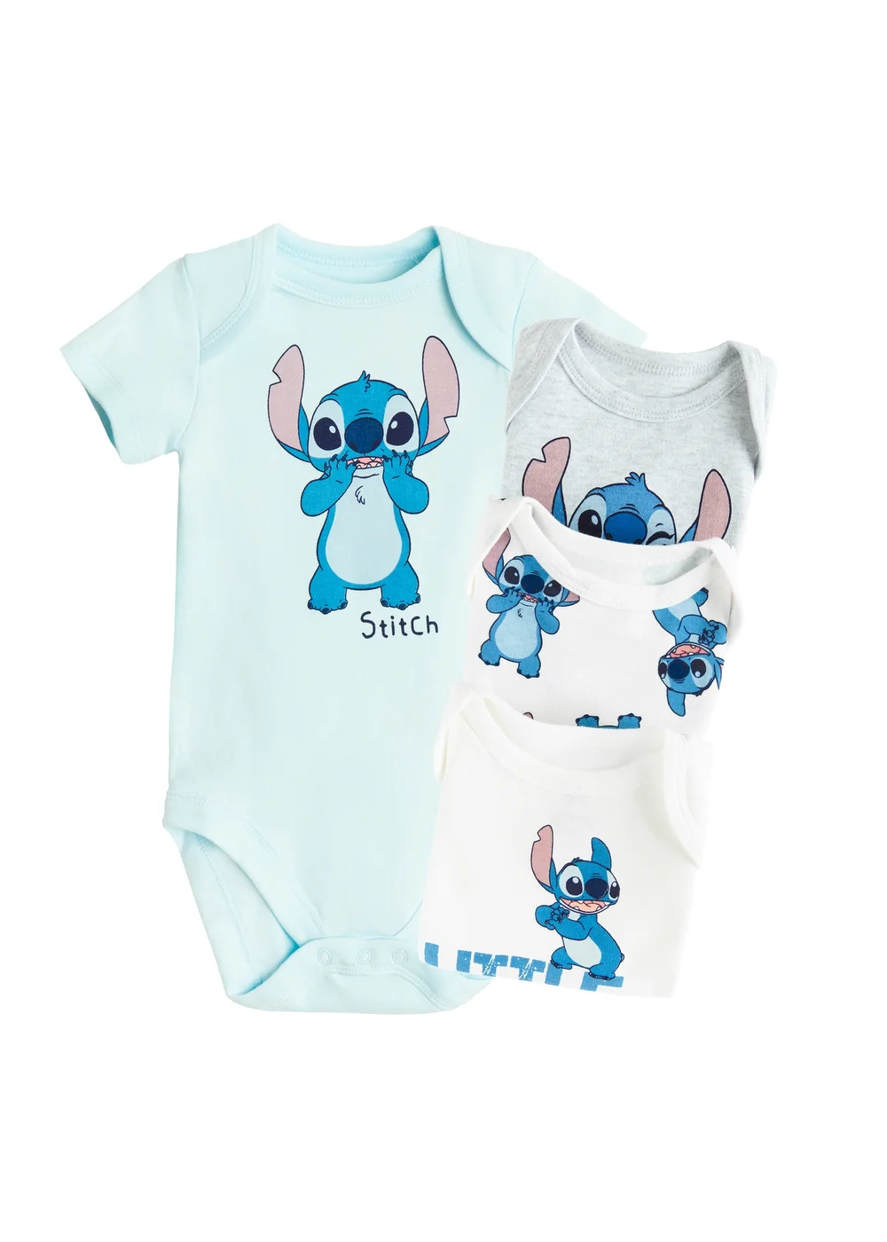 Cool Club Blue 4-Pack Short Sleeve Stitch Printed Bodysuits (1-36 mnths) - 3 Yrs Image 1