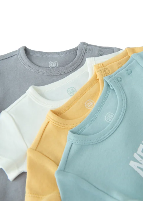 Cool Club Light Blue 4-Pack Short Sleeve Printed Bodysuits (1-36 mnths) - 6-12 months Image 3