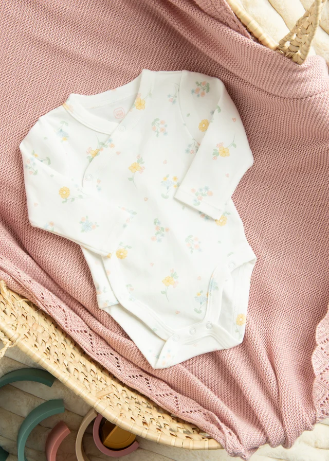 Cool Club Yellow 2-Pack Floral Print Long Sleeve Bodysuits (1-9 mnths)