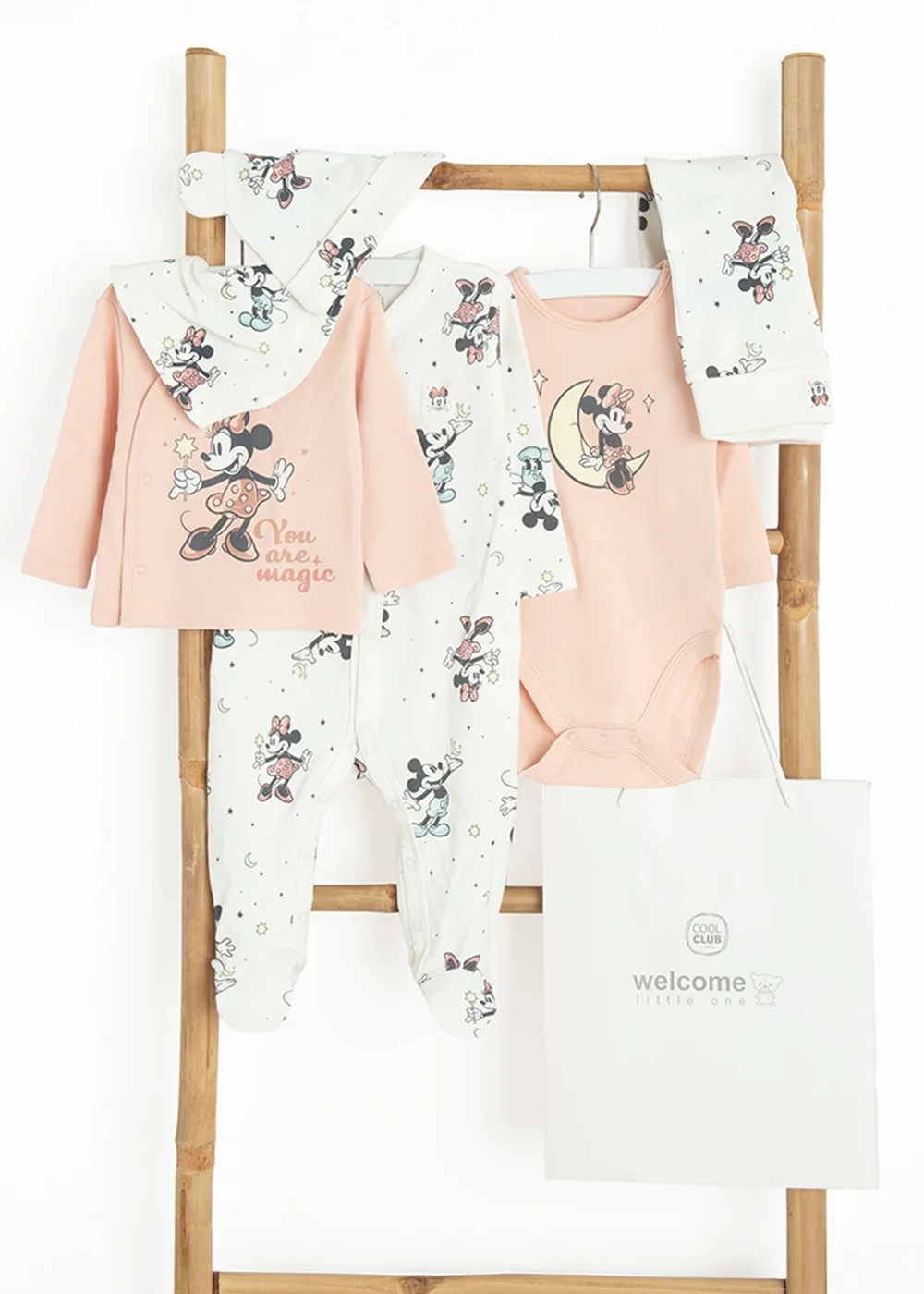 Cool Club Pale Pink Minnie Mouse 6-Piece Gift Set (0-9 mnths) - 3-6 months Image 1